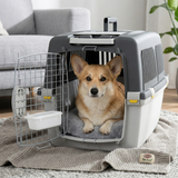 Trixie Transportbox Gulliver 4 IATA Vervoersbox Hond met Handvat | Lichtgrijs/Donkergrijs 72x52x51cm
