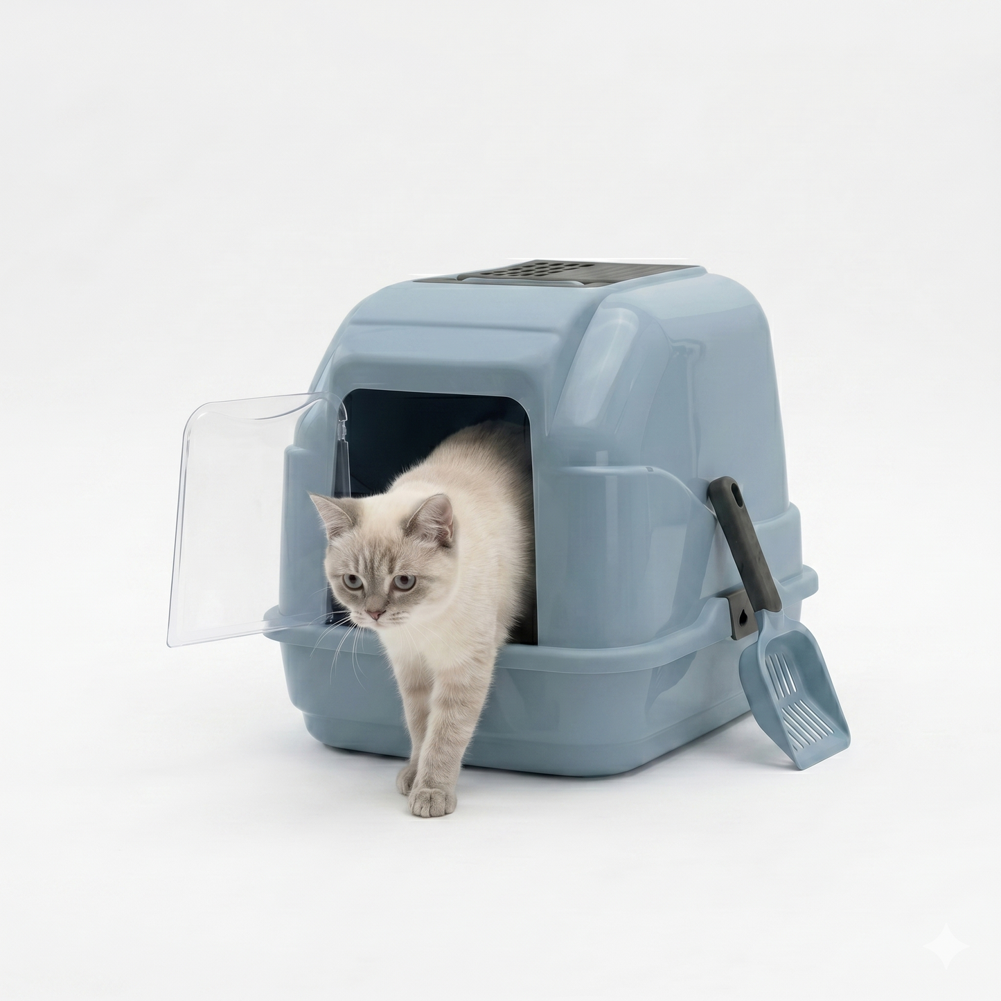 Imac Easy Cat Kattenbak Gerecycled Plastic met Deur | Blauw