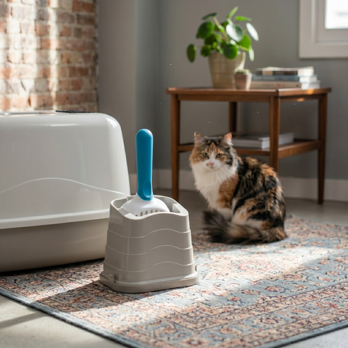 Imac Romeo Kattenbakschep met Houder, Hark en Opvangbakje | Universele Kleur