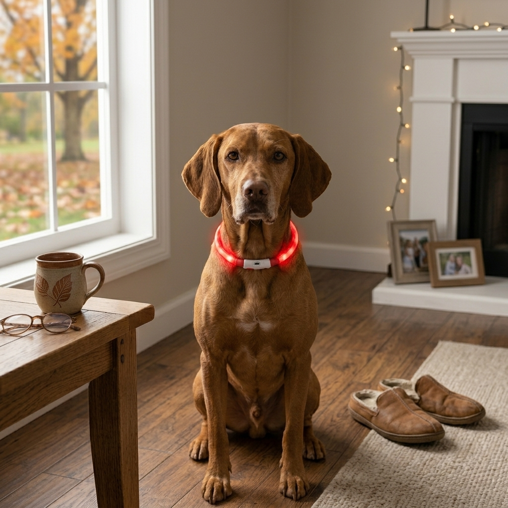 Trixie Flash Light Lichtgevende Halsband USB Oplaadbaar Spatwaterbestendig | Rood 70x1cm