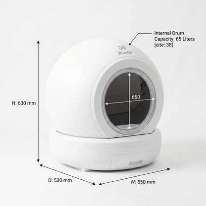 Martin Automatische Kattenbak met App-bediening | Wit 65L