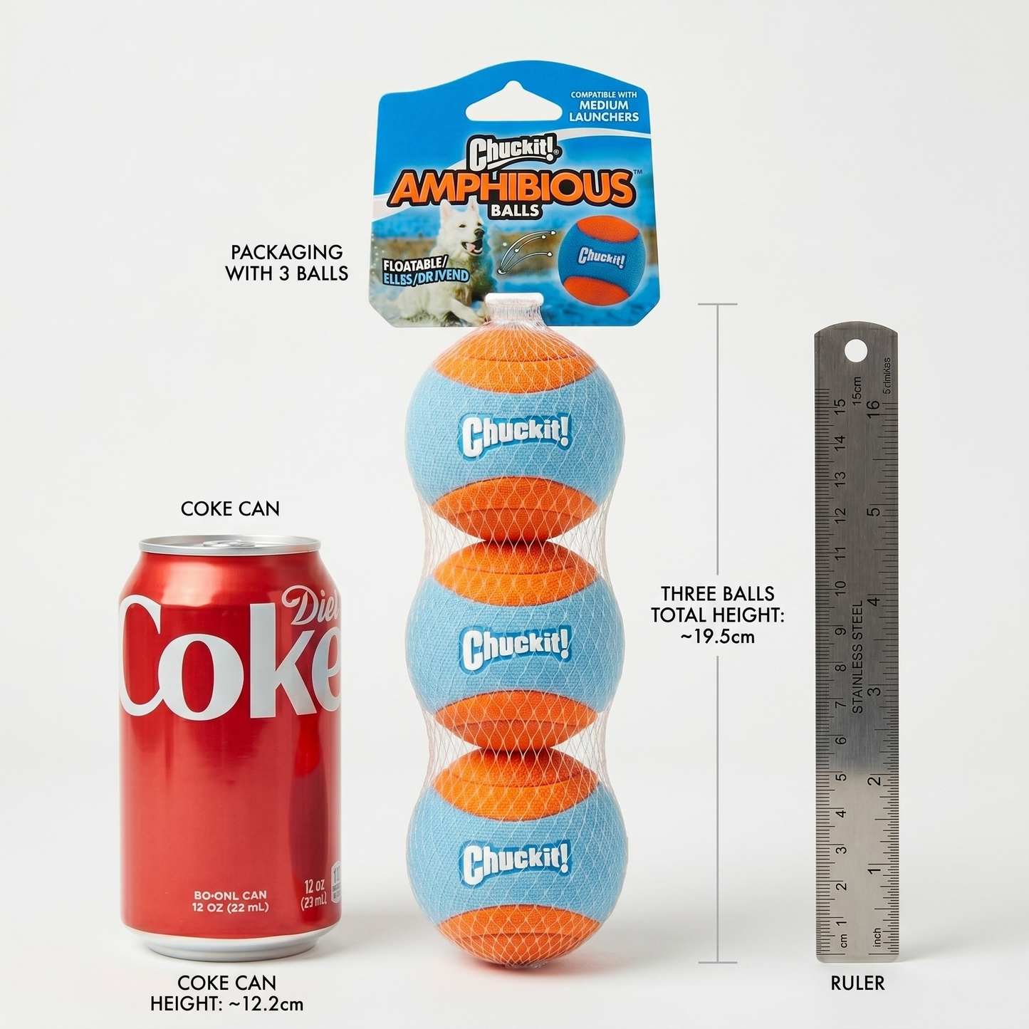 Chuckit Amphibious Speelballen Hond Drijvend & Tandvriendelijk | 6,5cm