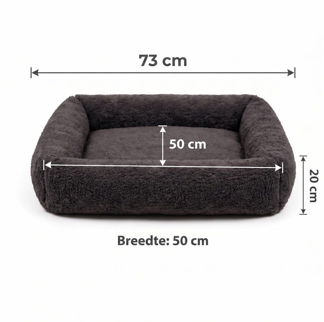 Bia Bed Fleece Hoes Matras Ligbed Antraciet/Grijs | 73x50cm