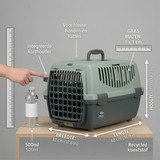 Trixie Be Eco Vervoersbox Capri Gerecycled Kunststof Hond | Antraciet/Grijs-Groen 48x32x31cm