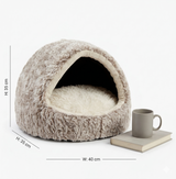 Croci Kattenmand Iglo Vormvrij met Afneembare Verstevigingsring | Beige/Wit Gemêleerd 50x35cm