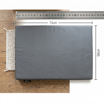 Bia Bed Orthopedisch Hondenmatras Grijs | Ligbed 73x50 cm | Kunstleren Hoes