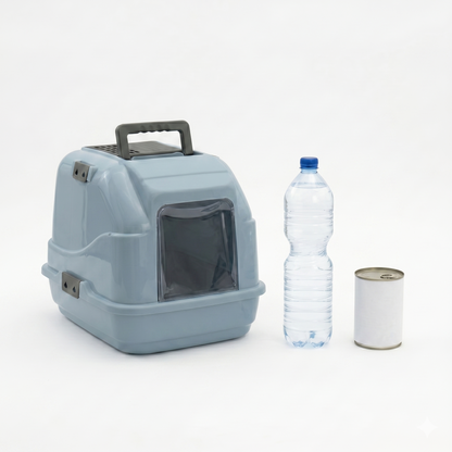 Imac Easy Cat Kattenbak Gerecycled Plastic met Deur | Blauw