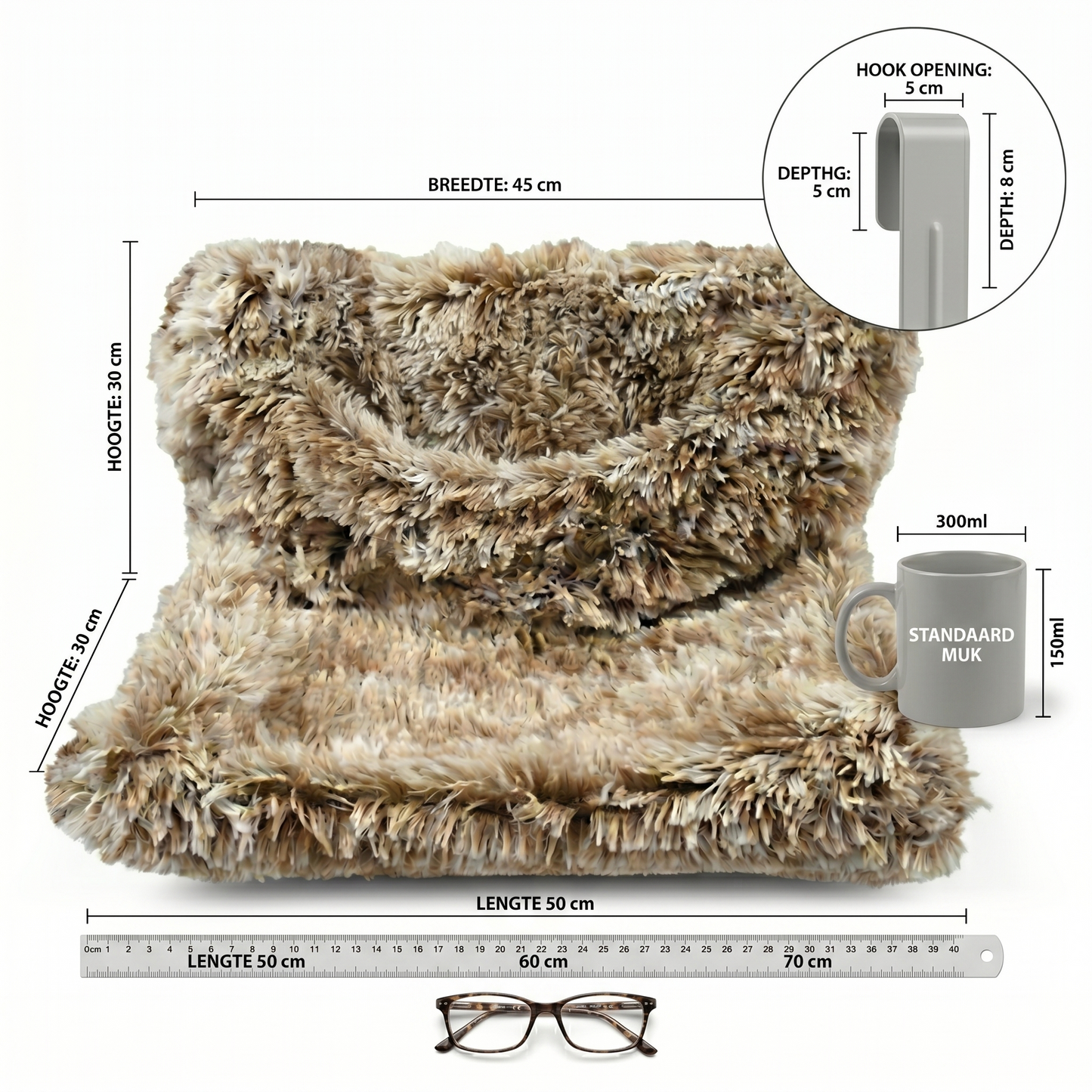 Croci Radiatorhangmat Katten Synthetisch Bont Metalen Frame | Beige Gemêleerd 47x30x25cm
