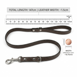 Sazzz Fearless Vintage Hondenriem Hoogwaardig Leer | Bruin 147x1,5cm