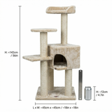 Trixie Krabpaal Alicante Compact met Schuilplaats & 4 Ligplaatsen | Beige 45x45x142cm