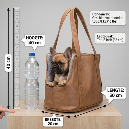 Trixie Hondentas Evelyn Kunstleer Draagtas Kleine Honden | Bruin/Grijs 40x20x30cm