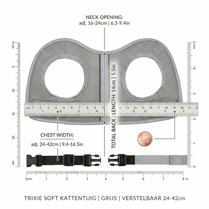 Trixie Soft Kattentuig Mesh met Reflecterende Stroken & Riem | Assorti 24-42cm