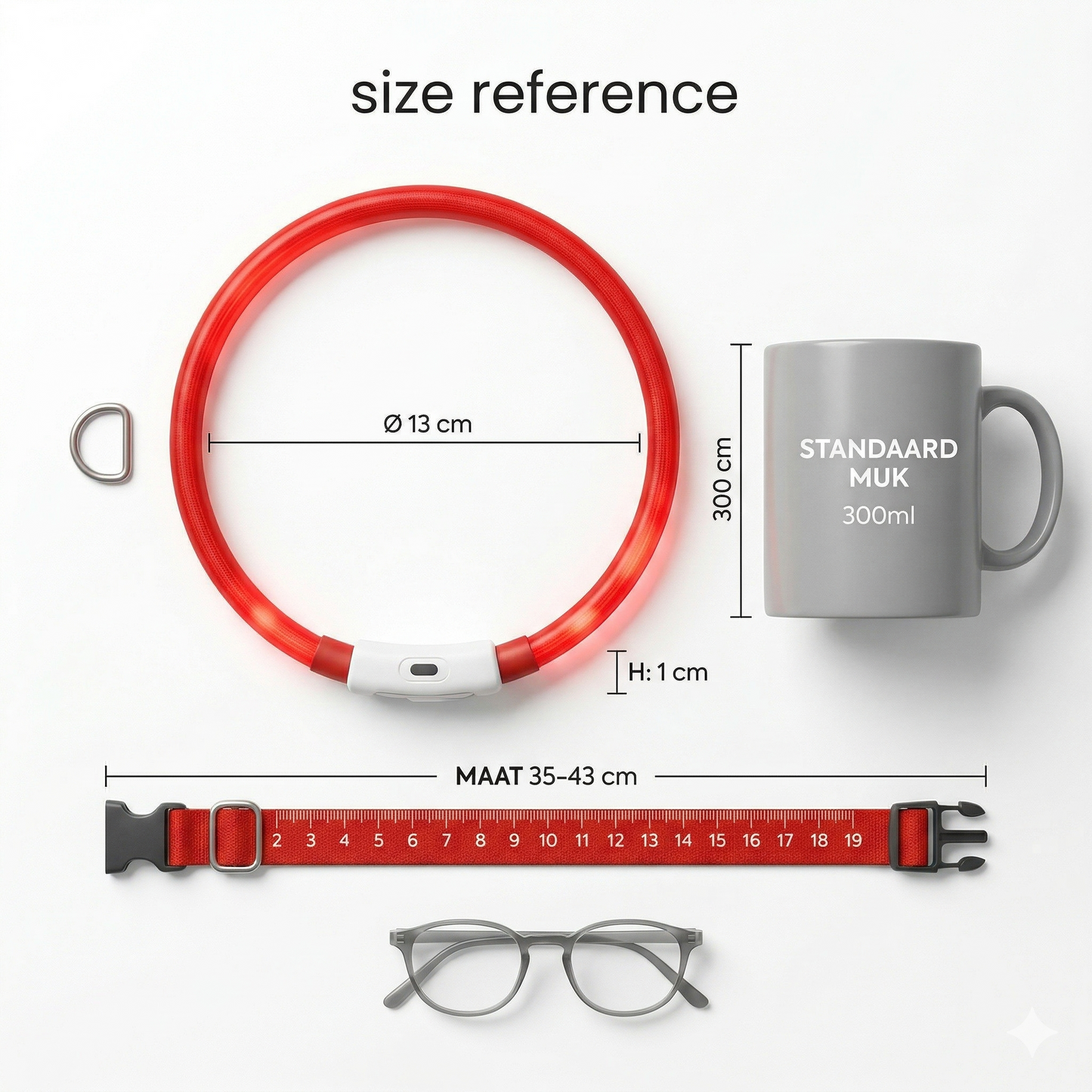 Trixie Flash Light Lichtgevende Halsband USB Oplaadbaar Spatwaterbestendig | Rood 70x1cm