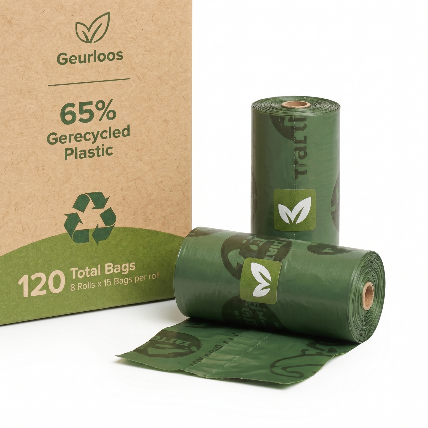 Earth Rated Poepzakjes Geurloos 65% Gerecycled Plastic | 8 Rollen 15st