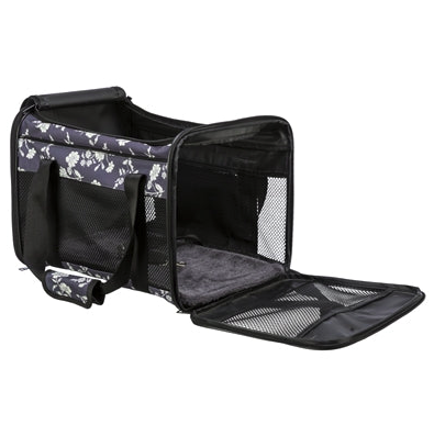 Trixie Adrina Draagtas met Print Hond & Kat tot 7kg | Bruin 42x26x27cm