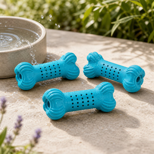 Trixie Koel Bot Rubber Blauw verkoelend hondenspeelgoed